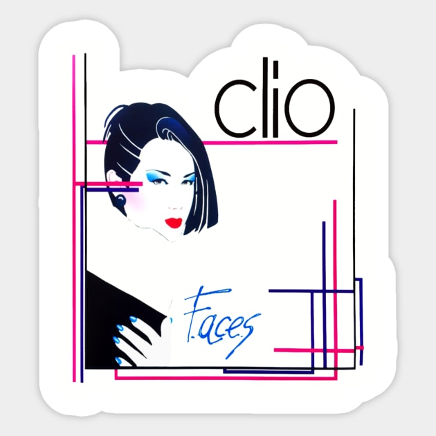 Clio Faces 80s Italo Disco Underground Sticker by A_ni_ka_wa